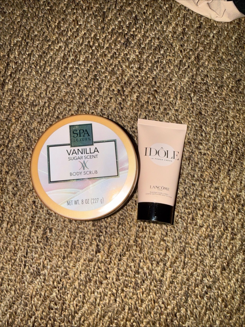Lancôme Pink and Gold Body Scrub Jar